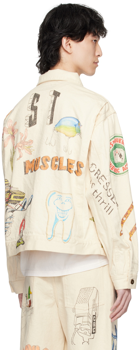 Small Talk Studio SSENSE Exclusive White Denim Jacket