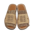 Loewe Beige Raffia Mule Sandals