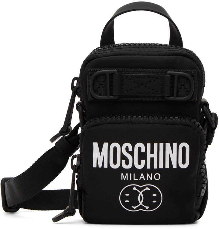 Photo: Moschino Black Smiley Double Smile Messenger Bag
