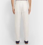 Brunello Cucinelli - Tapered Cotton-Blend Twill Trousers - White