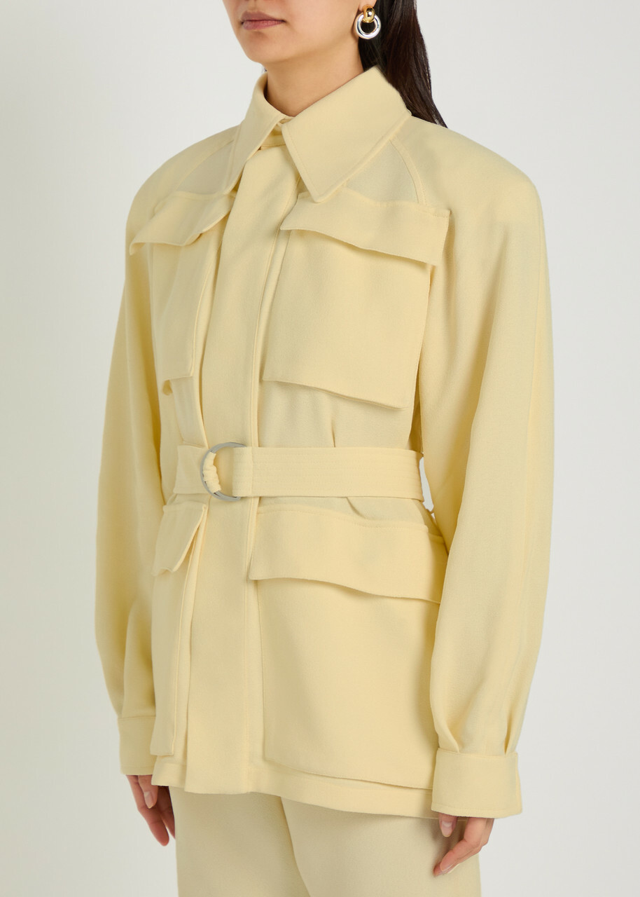 Wardrobe.nyc Belted Crepe Jacket Yellow