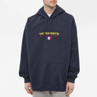 VETEMENTS Men's Haute Couture Logo Popover Hoody in Navy