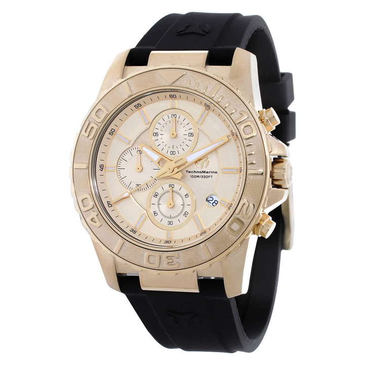 Photo: Technomarine Sea Chronograph Quartz Gold Dial Mens Watch TM-725009