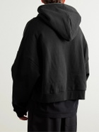 Entire Studios - Eternal Oversized Organic Cotton-Jersey Zip-Up Hoodie - Black