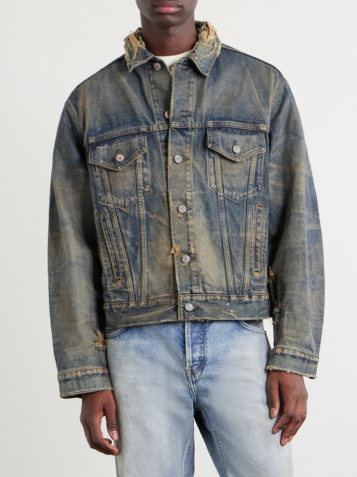 Enfants Riches Déprimés - Type 3 Distressed Denim Jacket - Blue