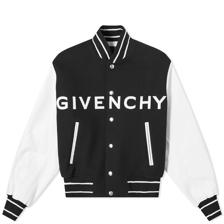 Photo: Givenchy Logo Leather Varsity Jacket