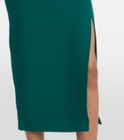 Roland Mouret Belted wool and silk midi dress