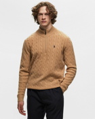 Polo Ralph Lauren Lscablehzpp Long Sleeve Pullover Brown - Mens - Zippers & Cardigans