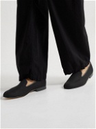 George Cleverley - Albert Leather-Trimmed Cashmere Loafers - Black