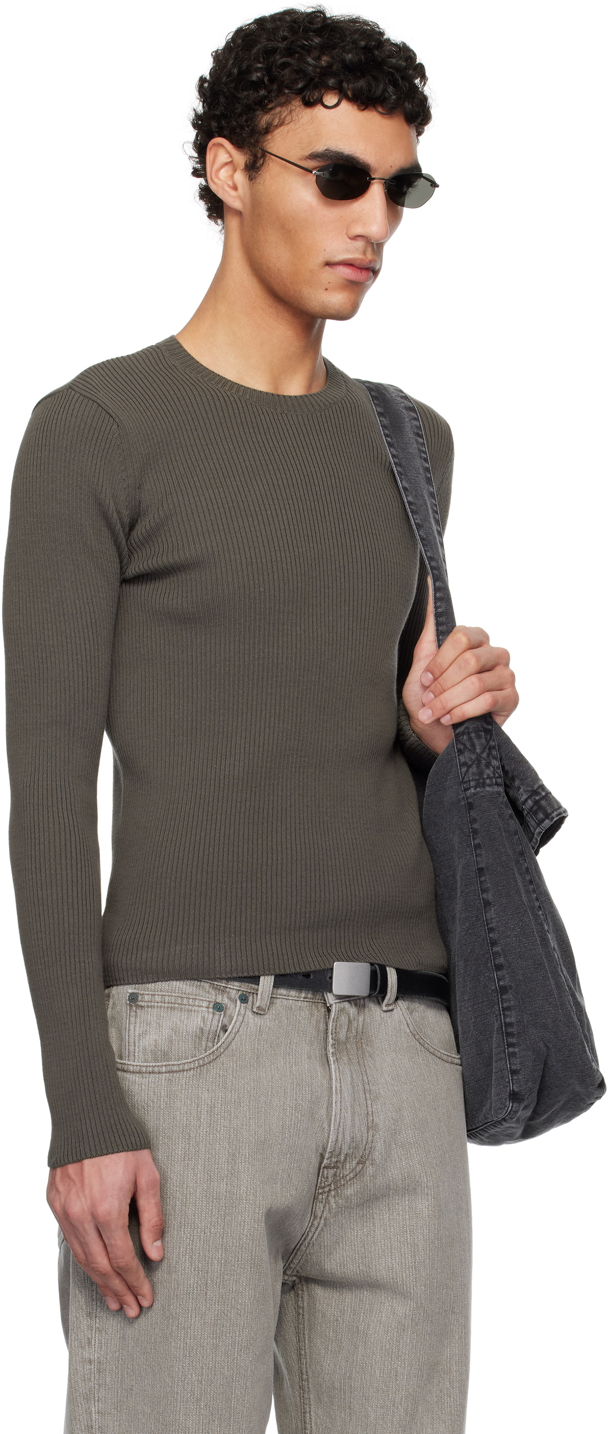 OUR LEGACY Taupe Compact Roundneck Sweater Our Legacy