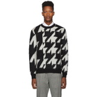 Alexander McQueen Black and Off-White Dogtooth Jacquard Sweater