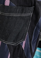 Lovebirds Printed and Appliquéd Chambray Trousers Black