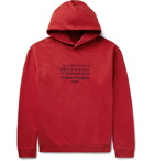 MAISON MARGIELA - Oversized Logo-Embroidered Loopback Cotton-Jersey Hoodie - Red