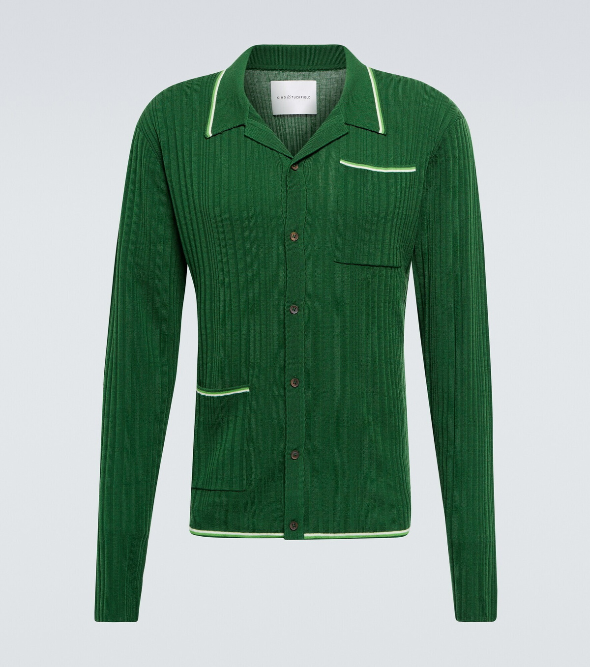 King & Tuckfield - Ribbed-knit wool cardigan