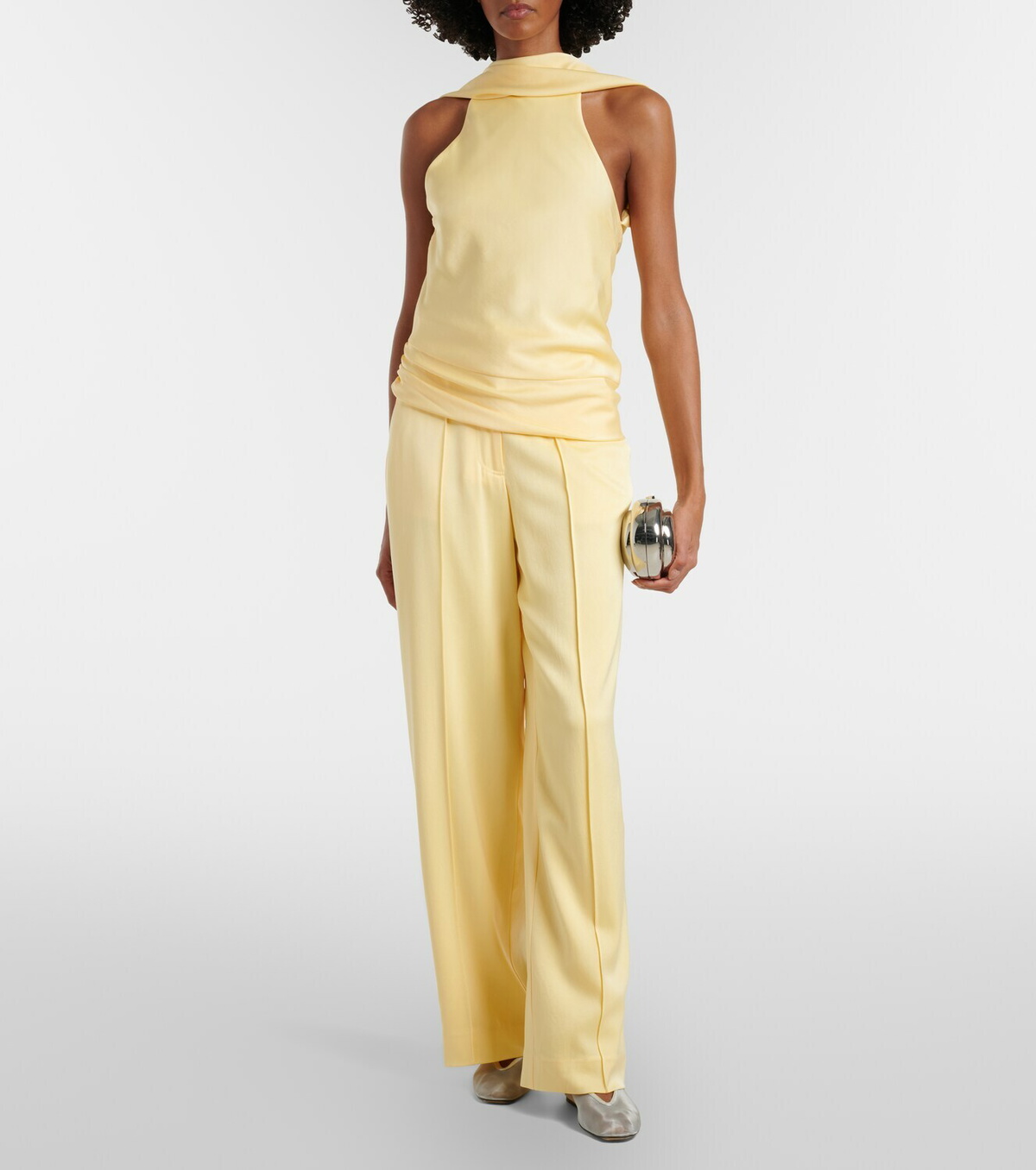 Simkhai Samira caped satin top
