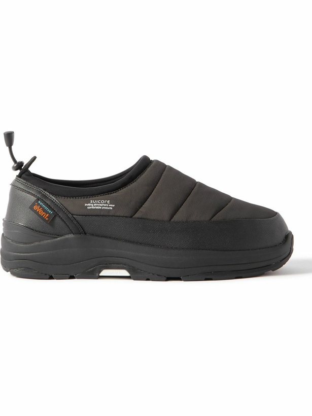 Photo: Suicoke - Pepper-Evab Rubber-Trimmed Quilted Shell Slip-On Sneakers - Black