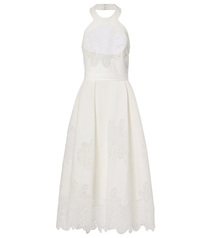 Elie Saab Floral embroidered tulle midi dress Elie Saab