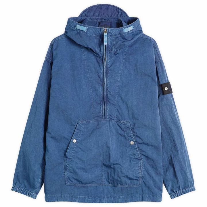 Photo: Stone Island Men's Denim Research Nylon Indigo-TC Marmo Parka Jacket in Indigo