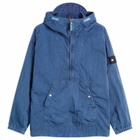 Stone Island Men's Denim Research Nylon Indigo-TC Marmo Parka Jacket in Indigo