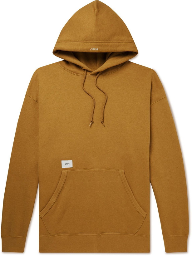 Photo: WTAPS - Blank Logo-Appliquéd Cotton-Jersey Hoodie - Brown