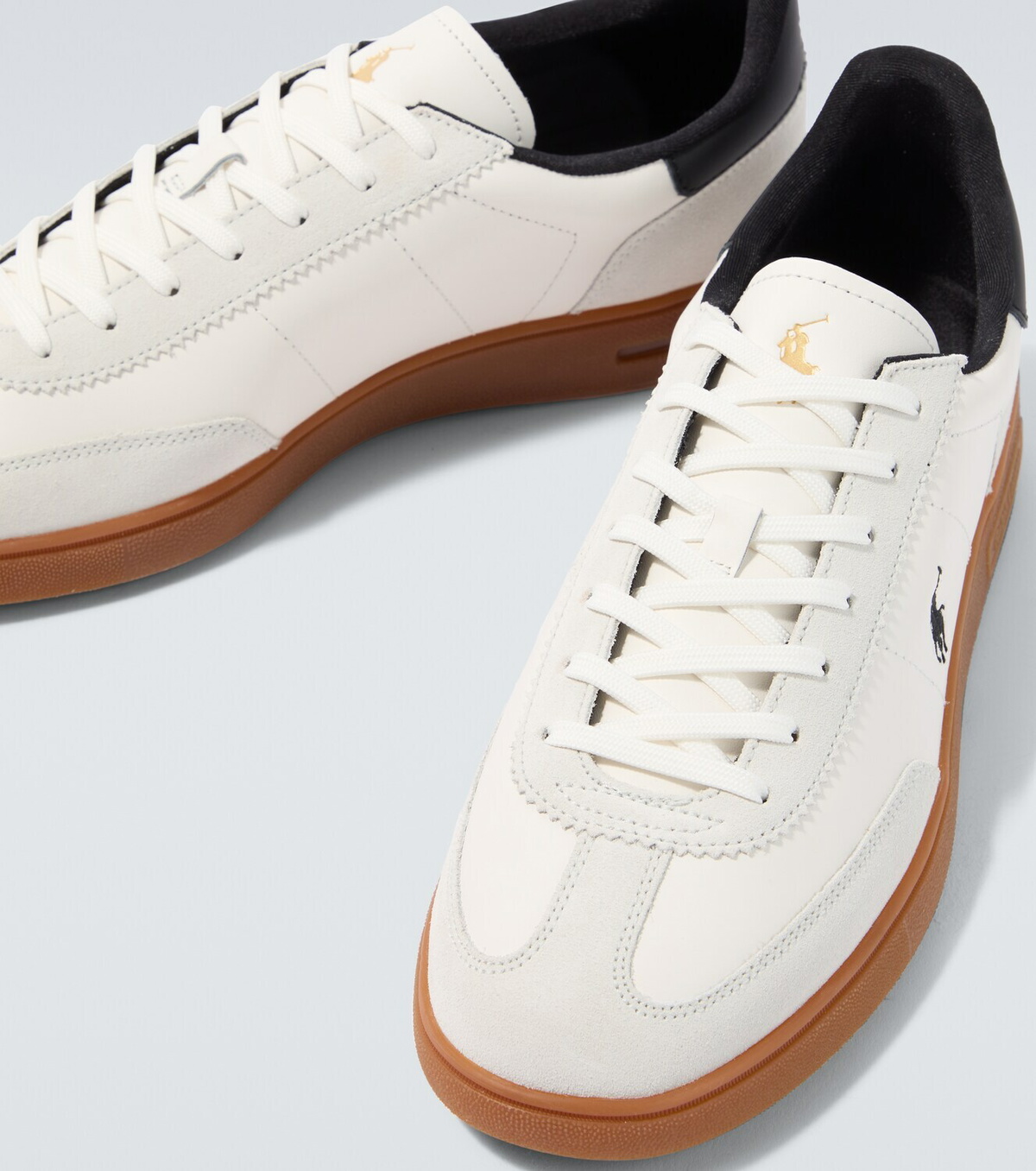 Polo Ralph Lauren Suede-trimmed leather sneakers