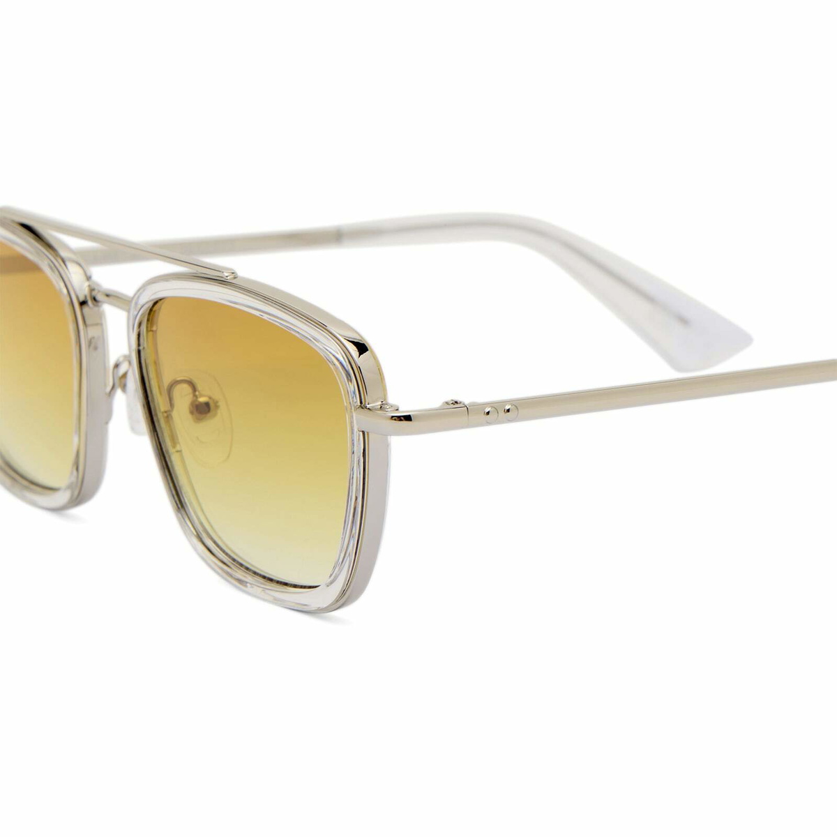 Le Specs Diametric Sunglasses in Silver/Crystal Clear 