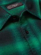 AMIRI - Distressed Dégradé Bleached Checked Cotton-Blend Flannel Shirt - Green - S