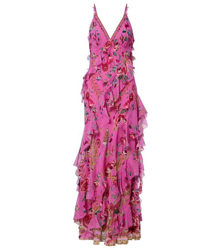 Photo: Camilla Floral ruffled silk maxi dress