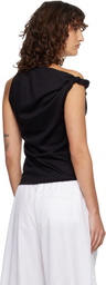 Róhe Black Sculptural Cotton Silk Top