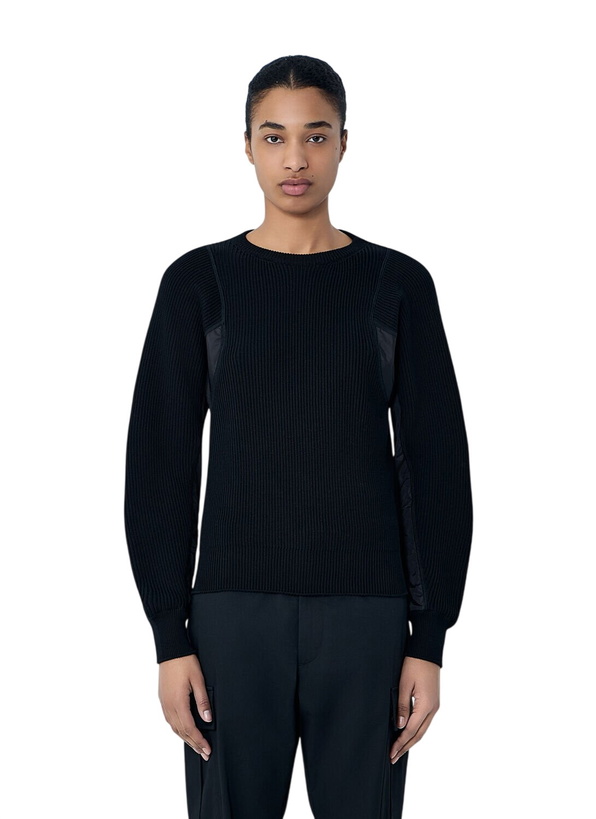 Photo: Moncler Ribbed Knit Sweater with Contrast Panels