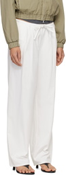 Nothing Written White Lazy Cotton Drawstring Lounge Pants