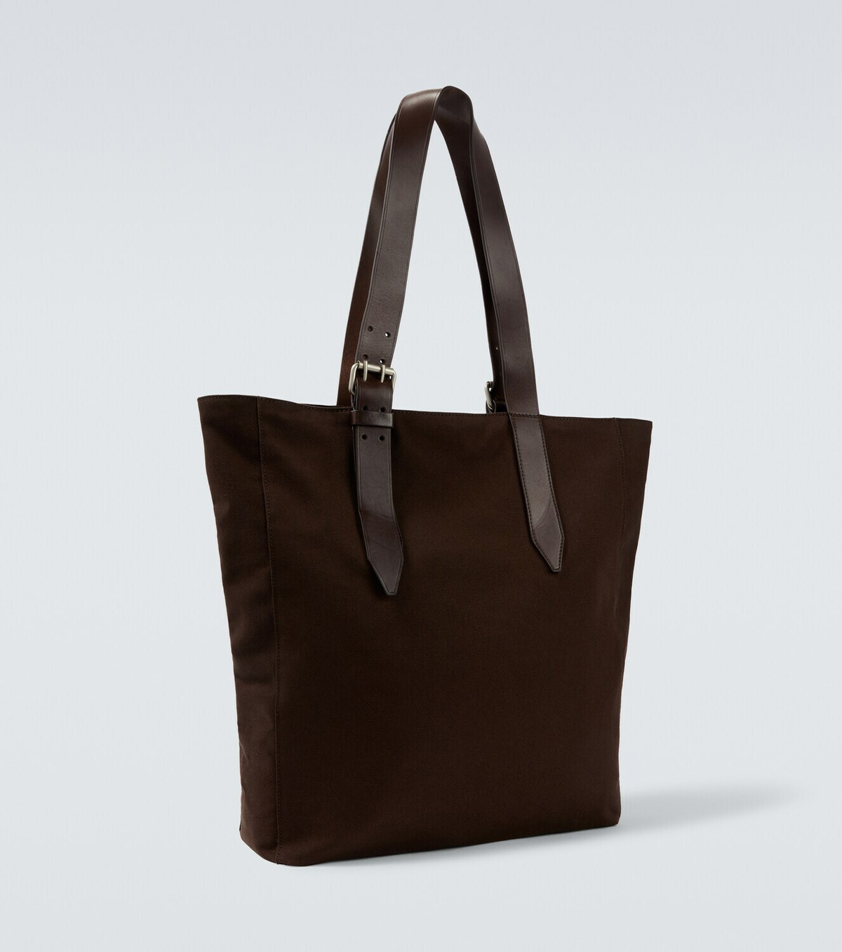 Dries Van Noten Leather-trimmed cotton canvas tote bag