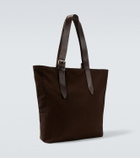 Dries Van Noten Leather-trimmed cotton canvas tote bag