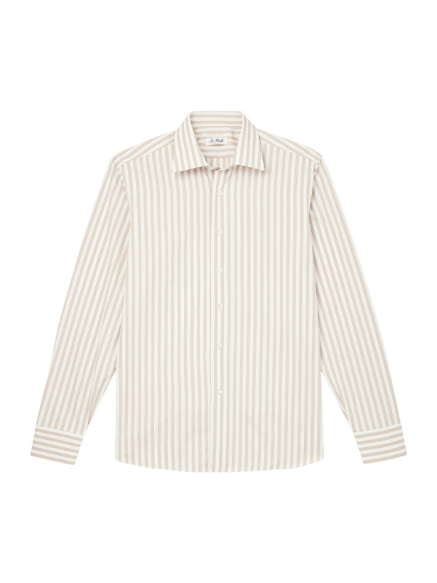 Photo: De Petrillo - Striped Cotton-Poplin Shirt - White