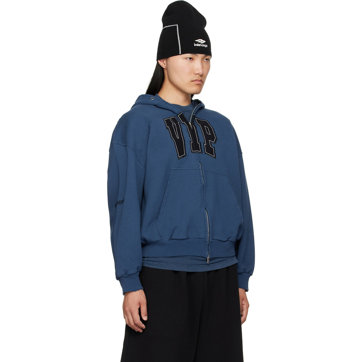Balenciaga Blue 'VIP' Zip-Up Hoodie