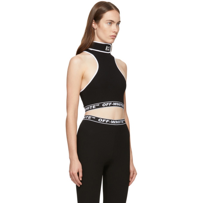 Off-White Black Cannette Turtleneck Tank Top Off-White