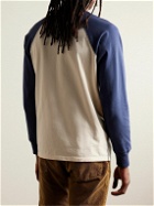 Drake's - Logo-Embroidered Colour-Block Cotton-Jersey T-Shirt - White