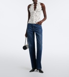 Stella McCartney Halterneck cotton-blend lace top