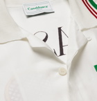 Casablanca - Camp-Collar Printed Silk-Twill Shirt - White