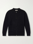 FrizmWORKS - Ribbed Wool-Blend Zip-Up Sweater - Black