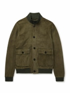 Sid Mashburn - Suede Bomber Jacket - Green