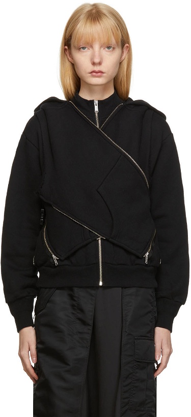 Photo: Undercover Black Criss Cross Zip Up Sweater