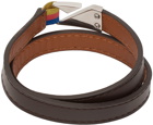 Paul Smith Brown Leather Hook Bracelet