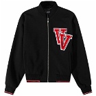 Versace Men's Letterman Jacket in Black/Red