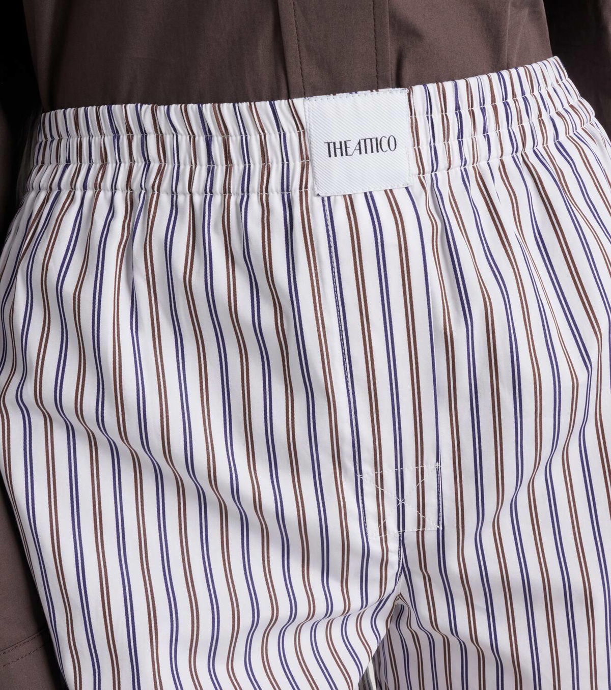 The Attico Striped cotton shorts