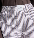 The Attico Striped cotton shorts