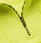 Stüssy - Logo-Embroidered Fleece-Back Cotton-Jersey Half-Zip Sweatshirt - Bright green