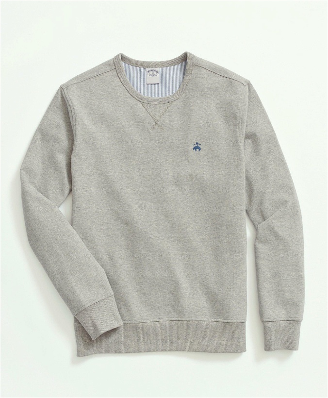 Photo: Brooks Brothers Men's Big & Tall Stretch Sueded Cotton Jersey Sweatshirt | Grey