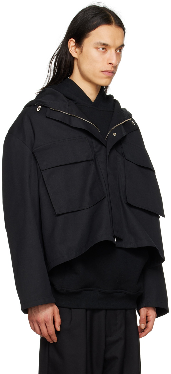Lownn Black Hooded Jacket