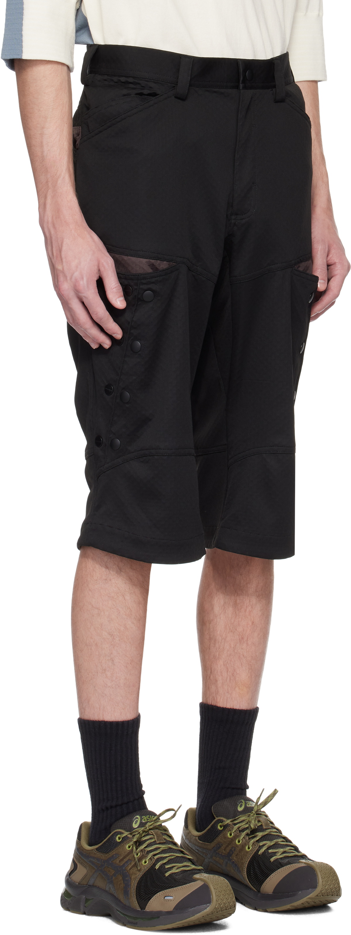 Kiko Kostadinov Black & Black Inex Snap Shorts Kiko Kostadinov